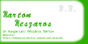 marton meszaros business card