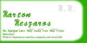 marton meszaros business card